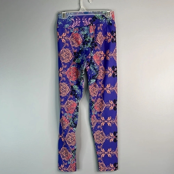LIQUIDO Printed Yoga Leggings Purple Zen Mid-Rise Crop 7/8 Length Size Medium - Picture 5 of 8
